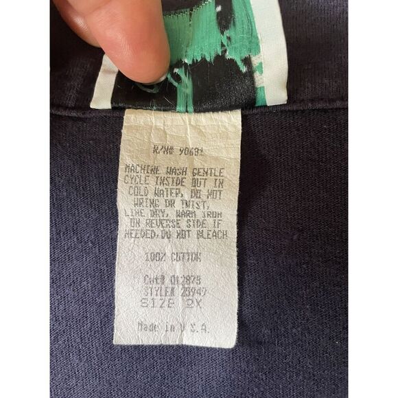 Vintage Coconut Bay  Shirt 2X Fish Print Button Front Made in USA Unisex Style - Picture 3 of 7